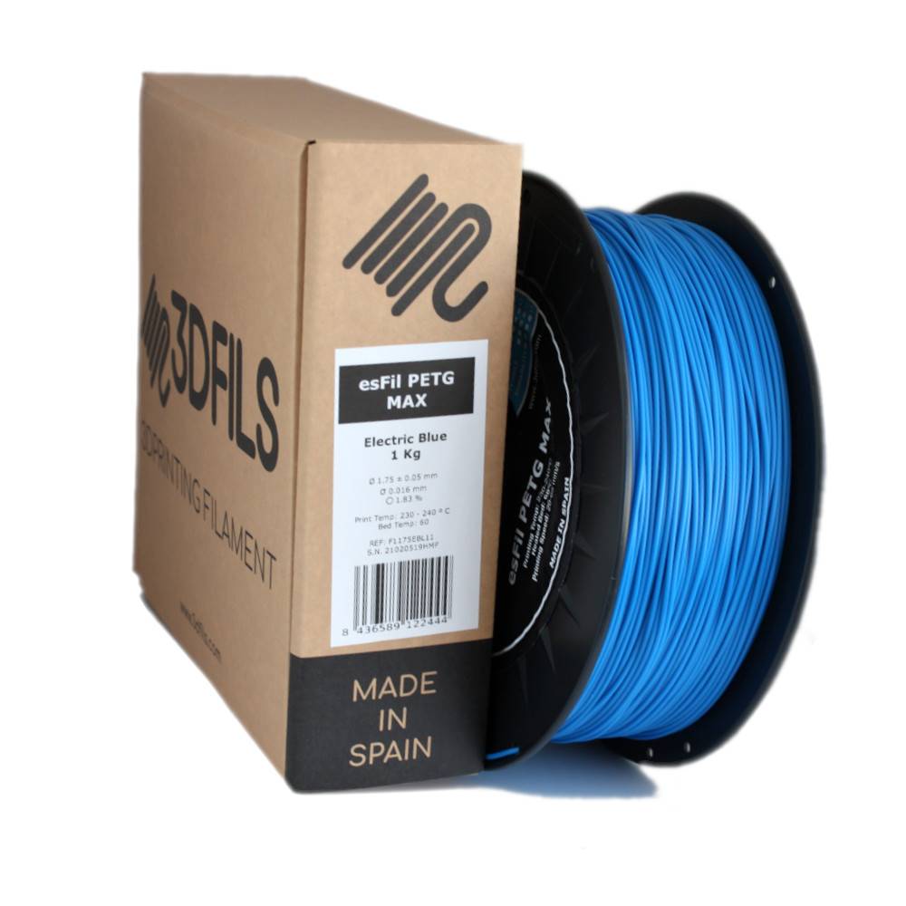 esFil PETG MAX Azul Eléctrico 1Kg 1.75 mm